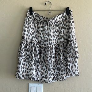 LOFT tiered leopard mini skirt. NWT.